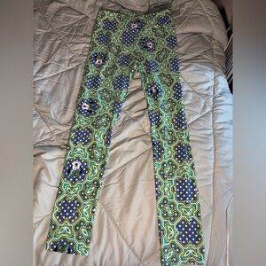 LuLaRoe Blue and Green Geometric Top